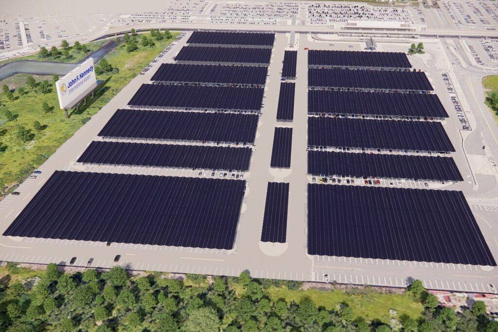 TotalEnergies在纽约JFK机场建造12 MW太阳能车棚