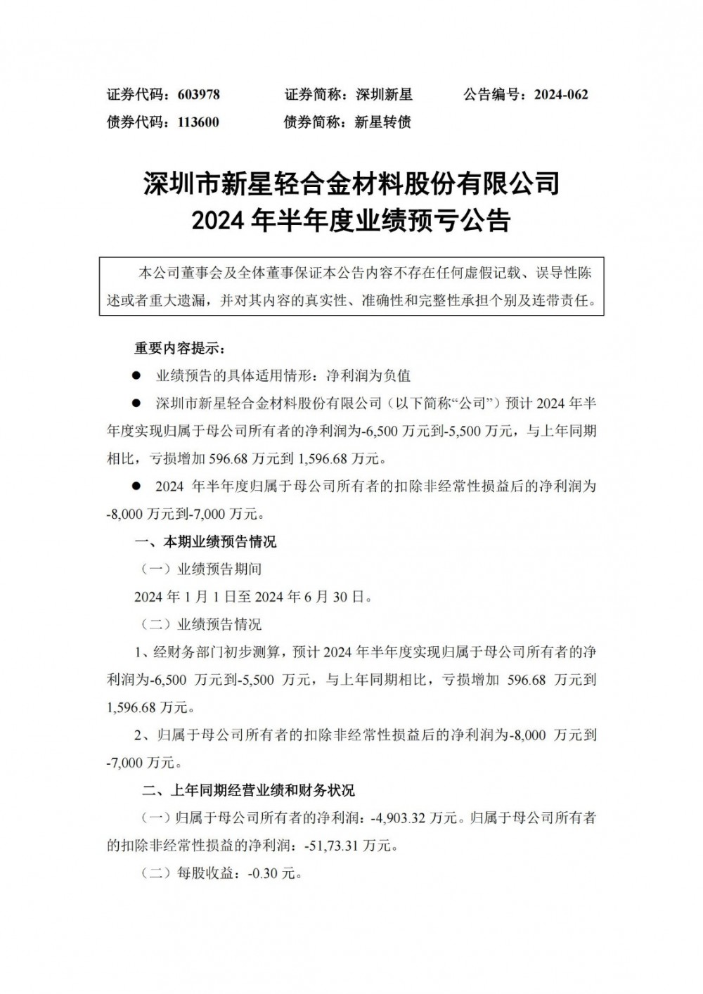 六氟磷酸锂受产品价格持续走低！2024年上半年深圳新星预计亏损5500万元-6500万元