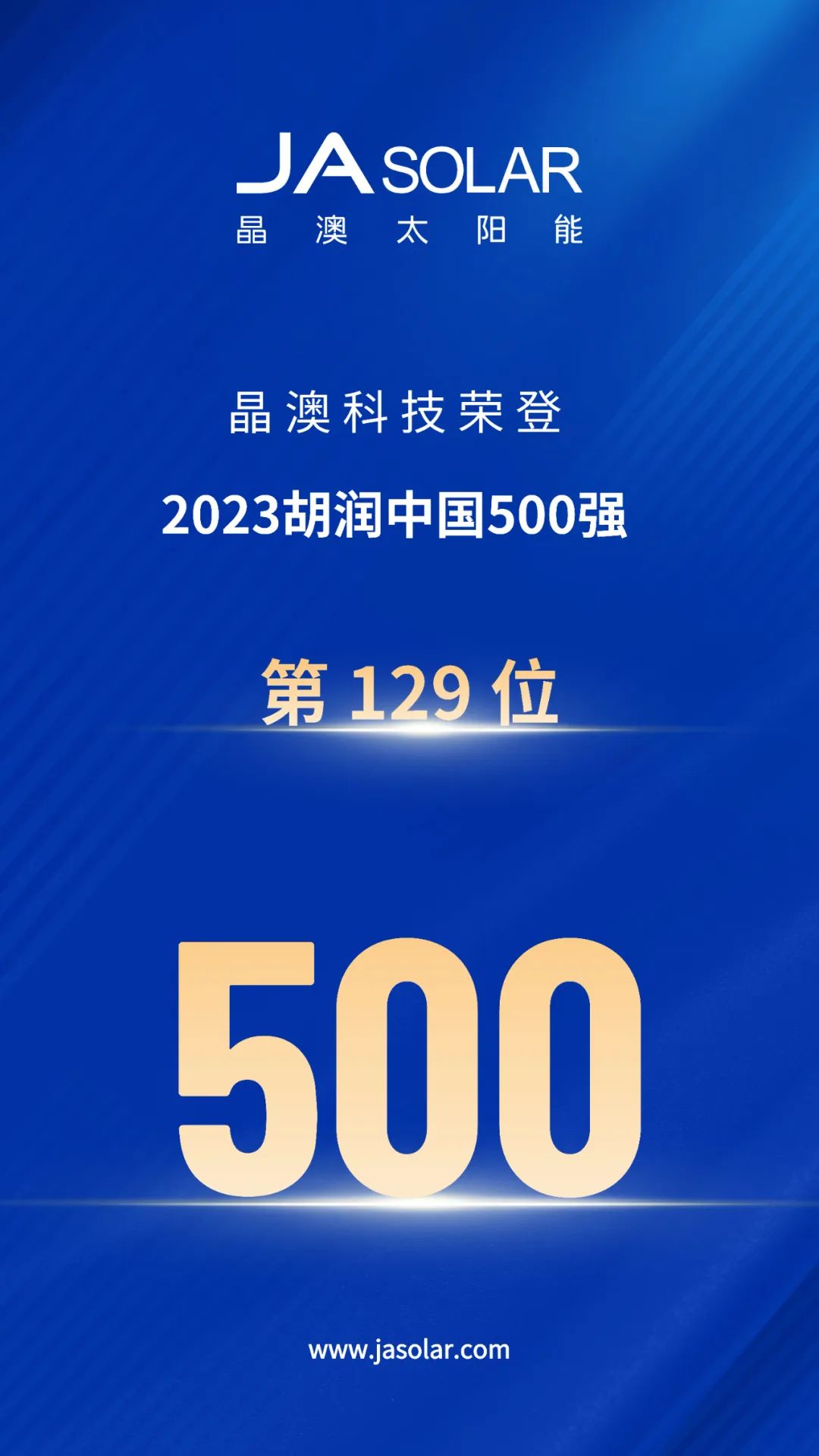 晶澳科技荣登《2023胡润中国500强》榜单