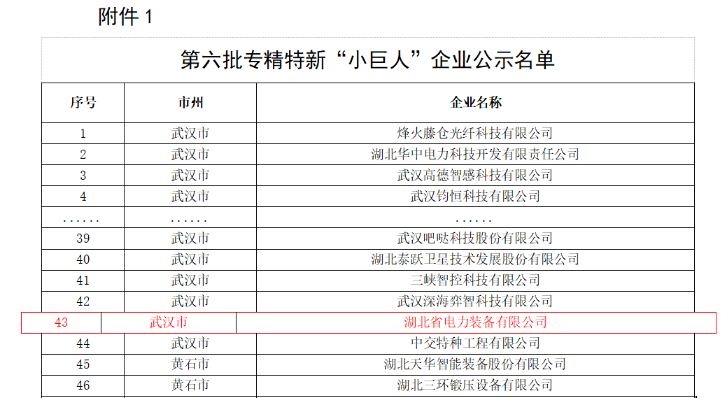 湖北装备公司荣获国家级专精特新“小巨人”企业荣誉称号