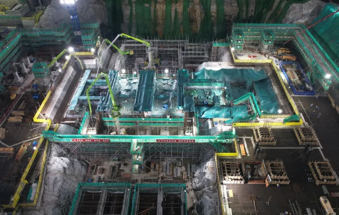 漳州核电4号常规岛汽轮机筏基浇筑完成