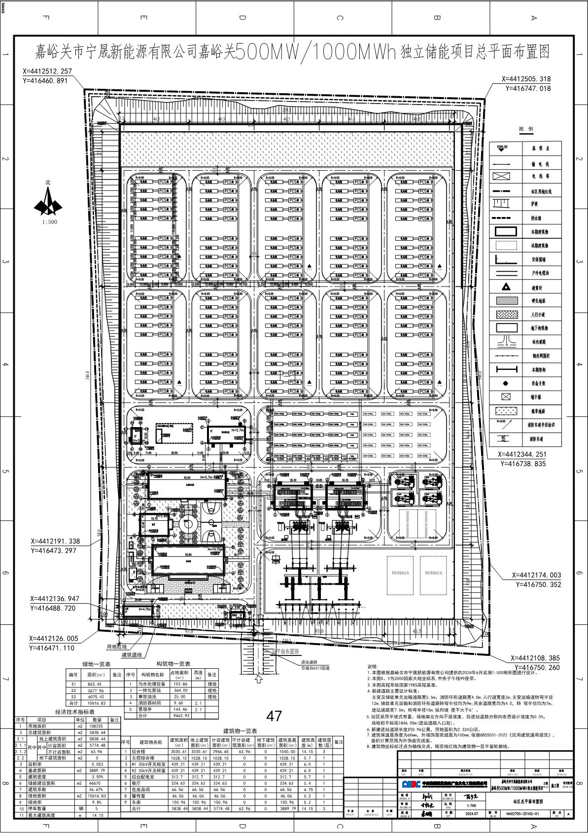 500MW/1000MWh！嘉峪关市宁晟新能源有限公司独立储能项目设计方案公示