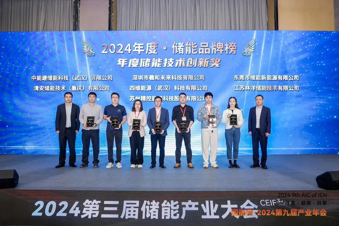 林洋储能荣获2024年度储能行业品牌榜“年度储能技术创新奖”