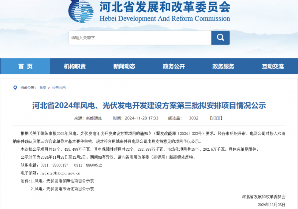 4.85GW风光项目！河北公示风光制氢项目入选名单