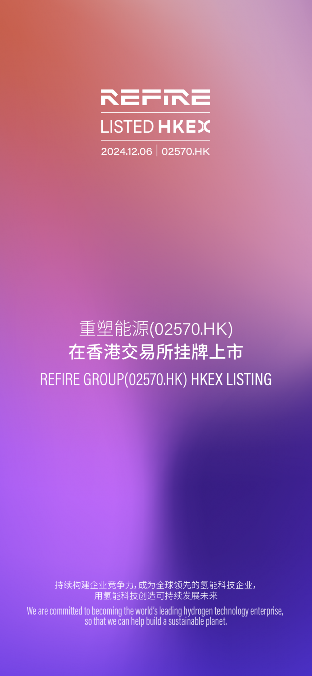 重塑能源(02570.HK）在香港交易所挂牌上市