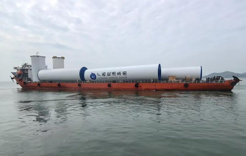 广西防城港海上风电项目（II标段）17套塔筒完成交付