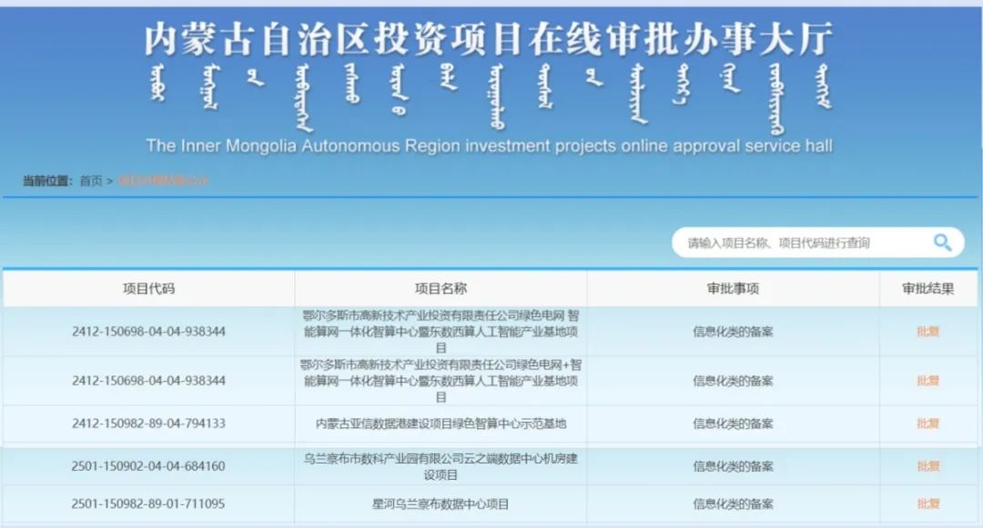 超82亿元！内蒙古5个算力项目信息备案获批