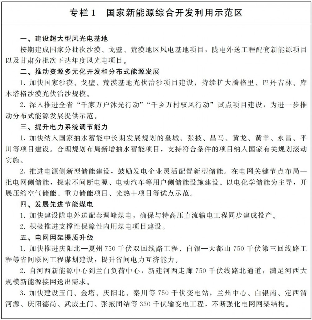 甘肃：2030年新型储能装机10GW！