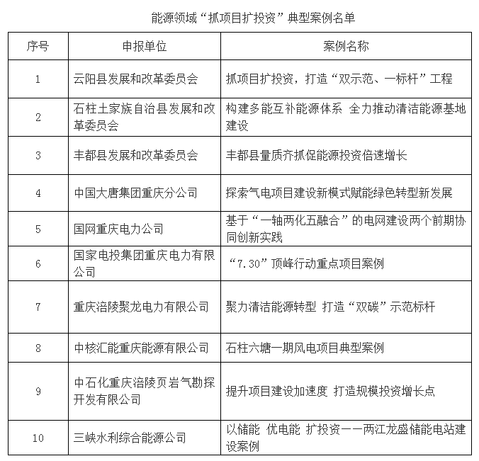 “两江龙盛储能电站”入选重庆市能源领域“抓项目扩投资”典型案例