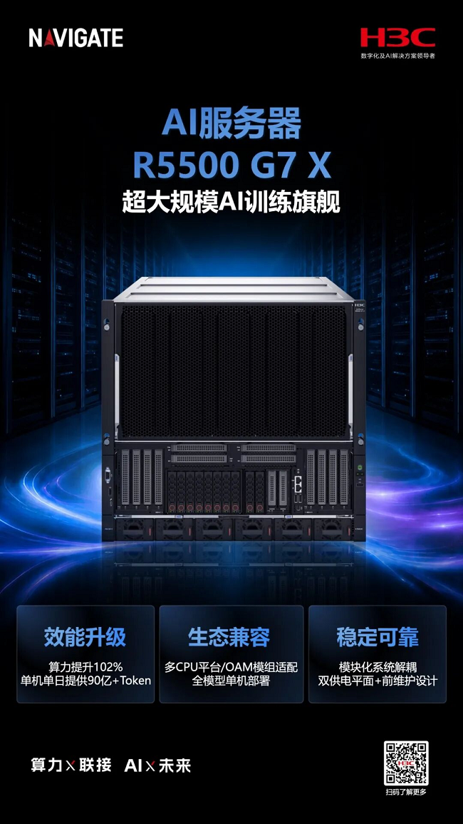 智算双擎 新华三发布AI训推旗舰服务器新品