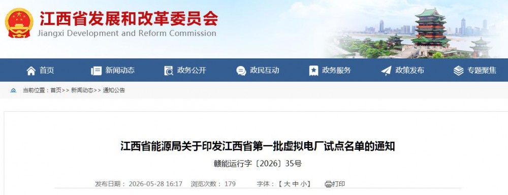 江西公布第一批虚拟电厂试点名单！