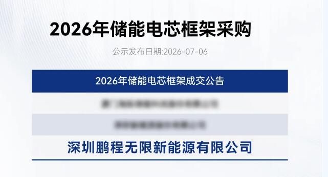 实力加冕！鹏程无限双芯入围国电南瑞储能电芯框架采购项目