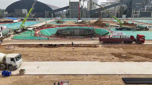 深能保定西北郊热电厂二期1×660兆瓦扩建项目烟囱基础浇筑顺利完成