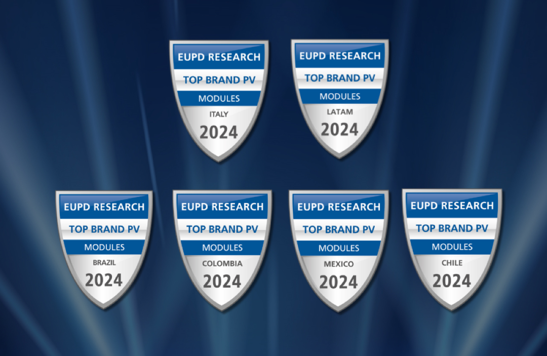 全球产品力实证！晶科能源荣获 EUPD Research 授予的六项 "顶级光伏品牌 "称号