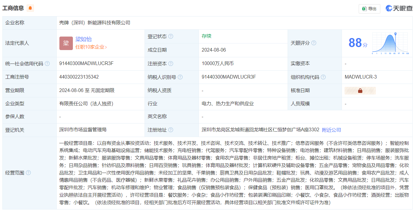 壳牌比亚迪合资公司1亿元设立子公司 从事充电运营、储能技术服务等