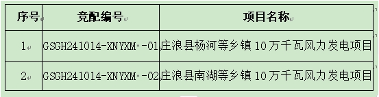 甘肃庄浪县启动200MW风电项目竞配