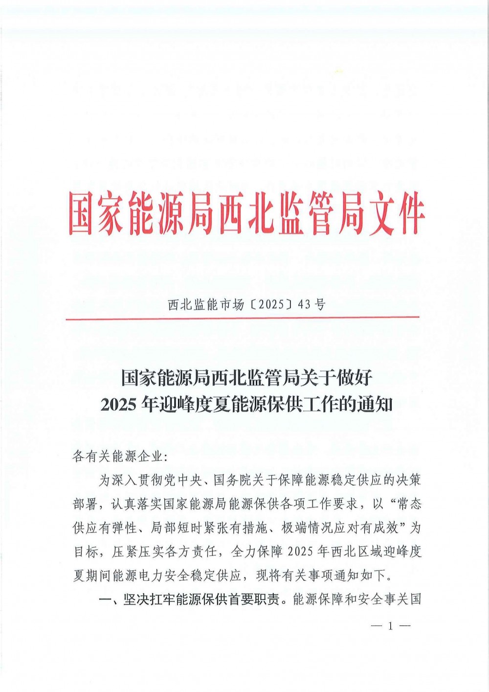 促进源网荷储协同发力！西北发文做好2025年迎峰度夏能源保供工作