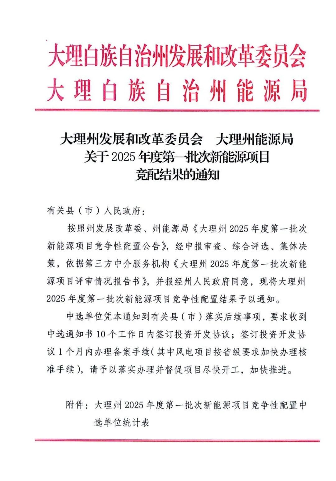 华能、锋晖新能源中选！云南大理州1.1GW新能源项目竞配结果公示