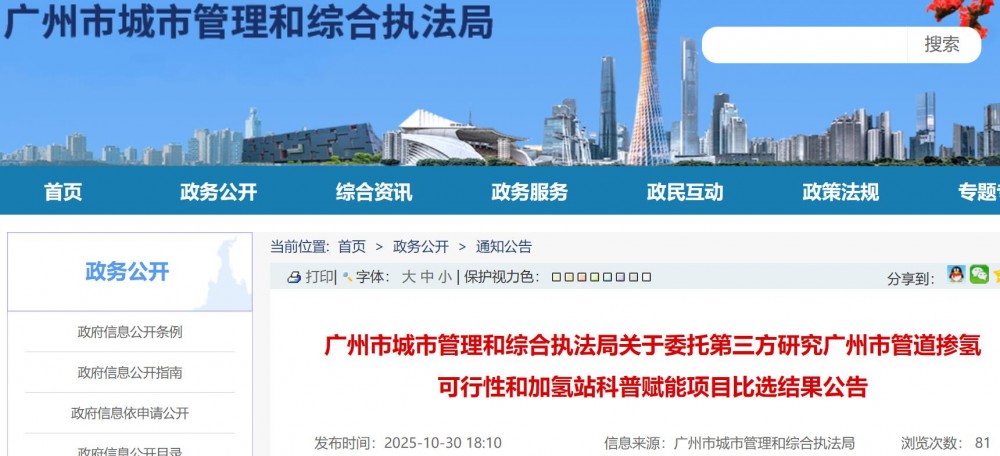 广州市氢能和综合智慧能源产业发展联合会中选！一管道掺氢可行性和加氢站科普赋能项目比选结果公示