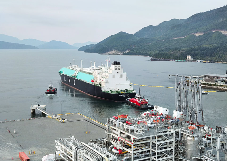 加拿大液化天然气出口终端第二条生产线投入运营