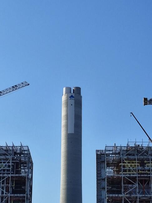 通州湾煤电项目烟囱主体工程完工