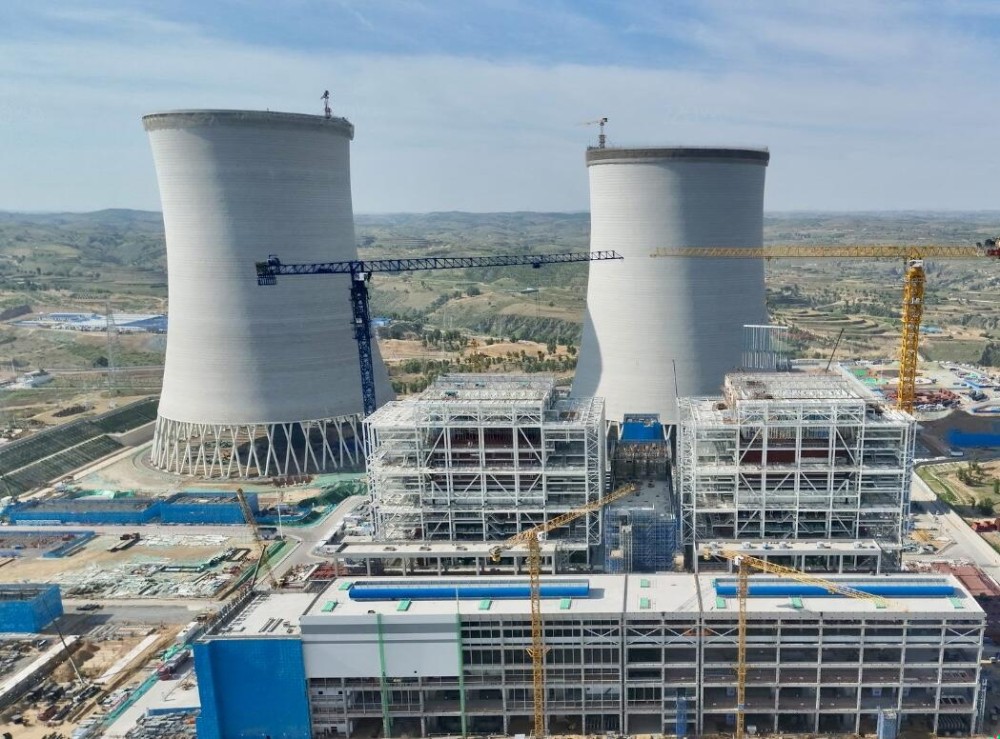 中国能建西北城建承建的榆能横山电厂二期项目间冷塔筒壁到顶