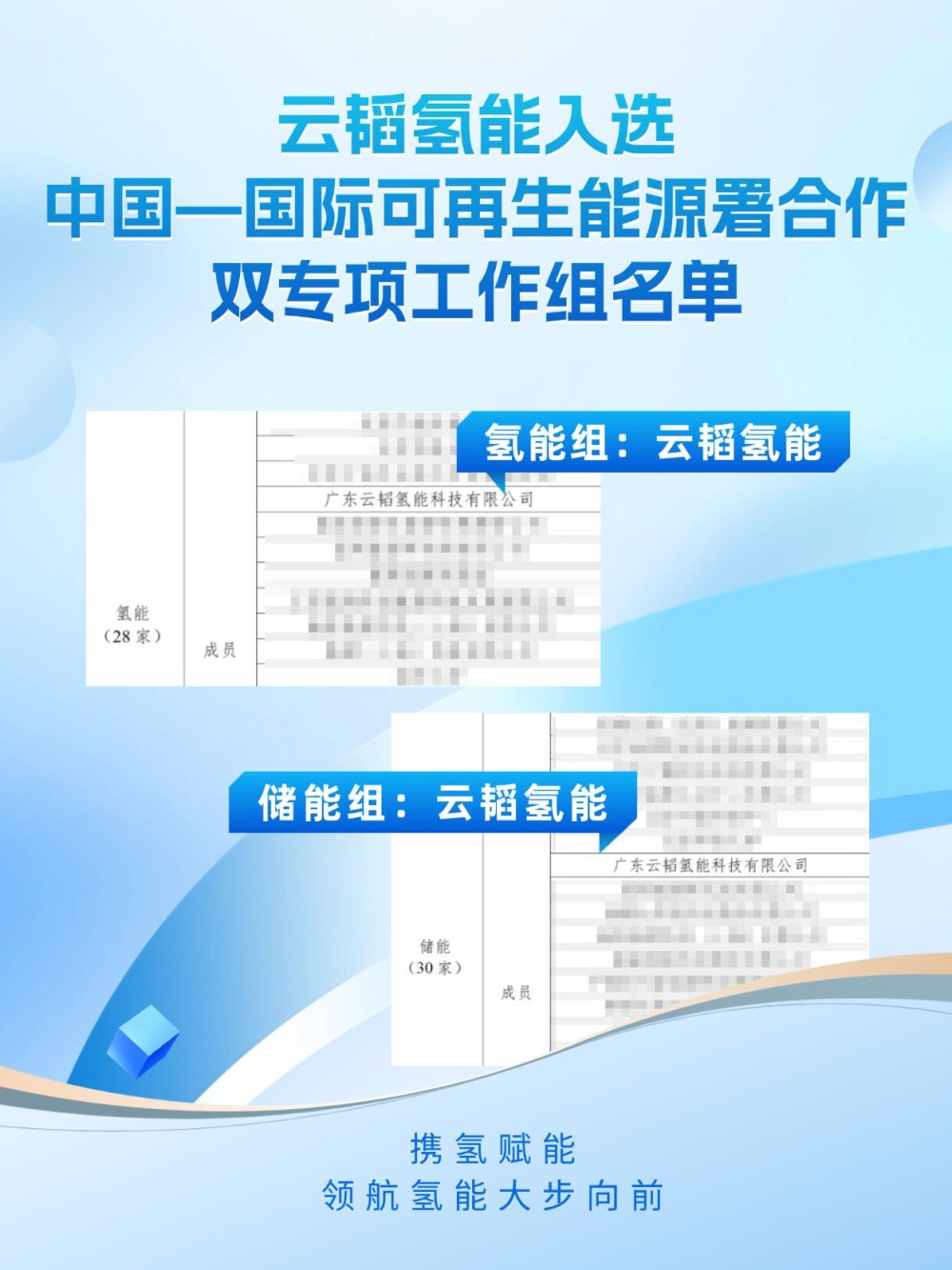 云韬氢能入选国家能源局合作专项双工作组