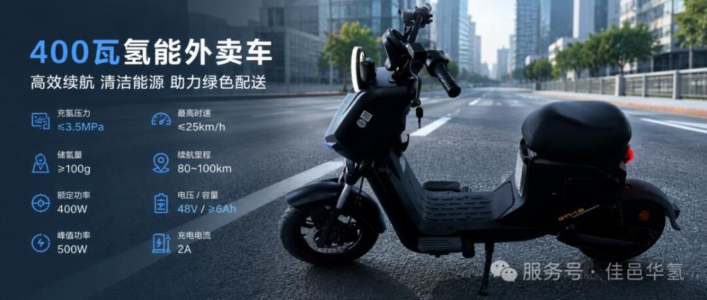 外卖氢能共享车 | 5秒换氢，百公里续航，即时配送“氢”时代来了