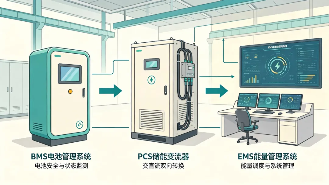 科普：什么是储能BMS、PCS、EMS？为什么说是各司其职，能看懂储能项目赚不赚钱的核心密码？